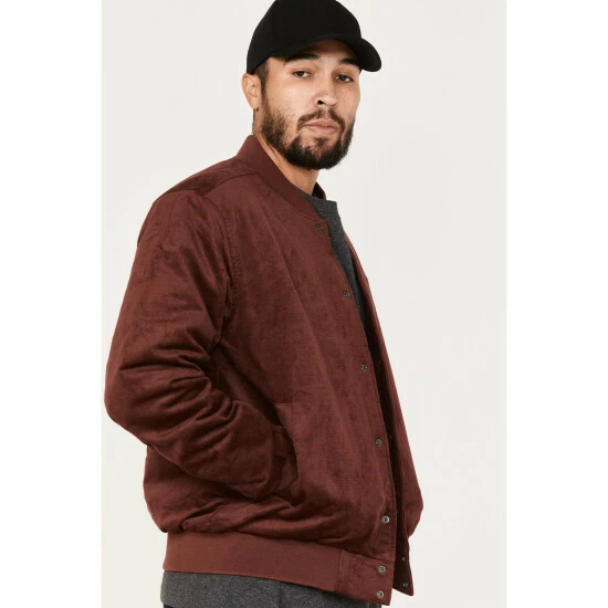 Budget ๐ฅฐ Brixton Men's Dillinger Bomber Jacket Burgundy ๐คฉ - Image 2