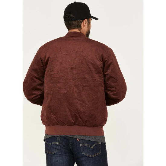 Budget ๐ฅฐ Brixton Men's Dillinger Bomber Jacket Burgundy ๐คฉ - Image 4