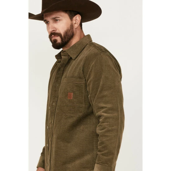 Best Sale ๐ฅ Brixton Men's Porter Long Sleeve Waffle Corduroy Button-Down ๐ Shirt Olive โค๏ธ - Image 2