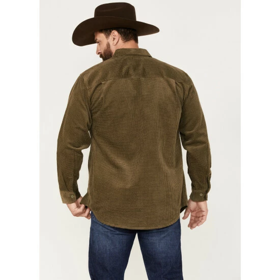 Best Sale ๐ฅ Brixton Men's Porter Long Sleeve Waffle Corduroy Button-Down ๐ Shirt Olive โค๏ธ - Image 4
