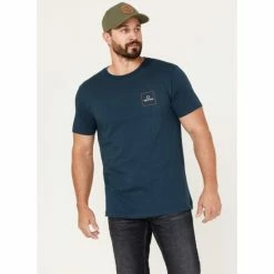 Cheap 🛒 Brixton Men's Alpha Square Logo Graphic T-Shirt Teal ⌛