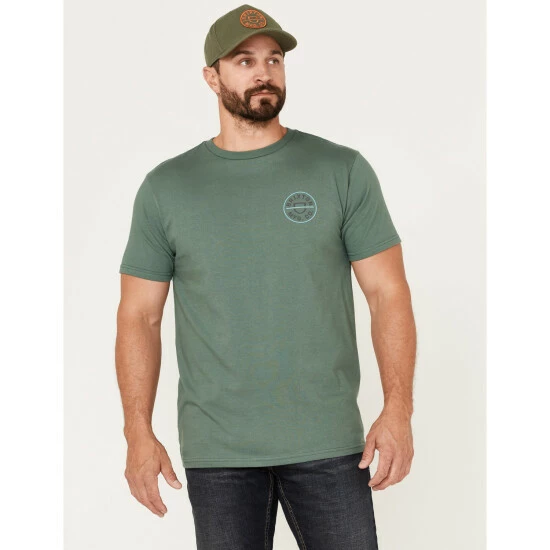 Budget โ๏ธ Brixton Men's Crest II Logo Graphic T-Shirt Green ๐ฅ