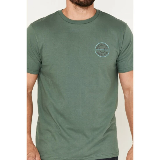 Budget โ๏ธ Brixton Men's Crest II Logo Graphic T-Shirt Green ๐ฅ - Image 3