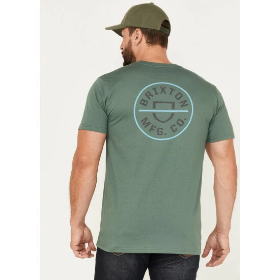 Budget โ๏ธ Brixton Men's Crest II Logo Graphic T-Shirt Green ๐ฅ - Image 4