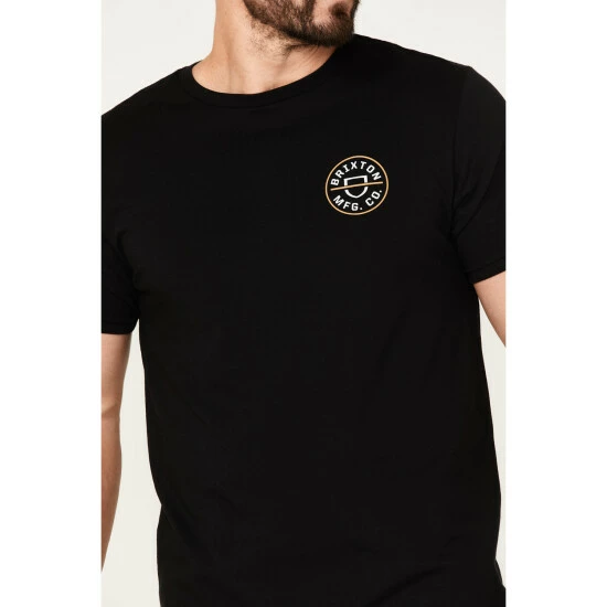 Cheapest ๐ Brixton Men's Crest II Logo Graphic T-Shirt Black ๐คฉ - Image 3