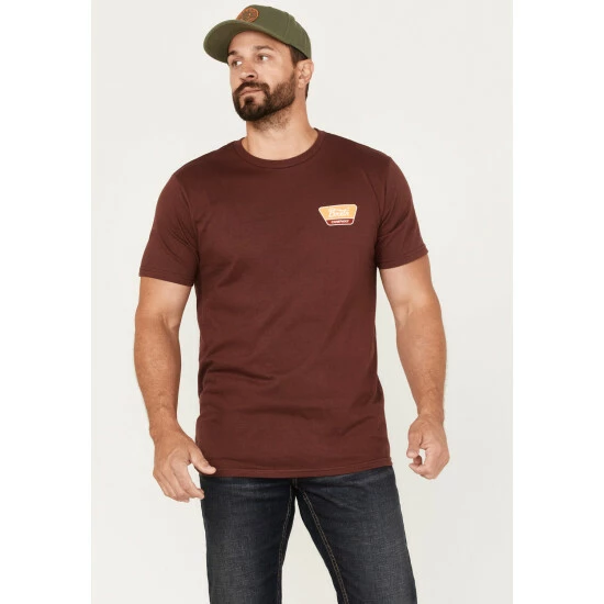 Best Sale ๐ฅ Brixton Men's Linwood Logo Graphic T-Shirt Burgundy ๐ฅฐ