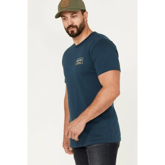 Best Pirce ๐ Brixton Men's Palmer Proper Logo Graphic T-Shirt Teal ๐งจ - Image 2