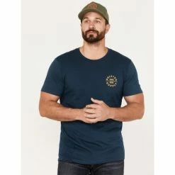 New 🛒 Brixton Men's Oath Logo Graphic T-Shirt Teal 🎁