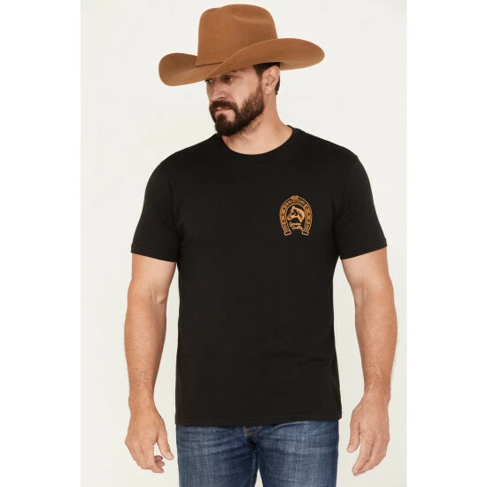 Top 10 ✔️ Brixton Men's Horseshoe Graphic Short Sleeve Tailored T-Shirt Black 🌟