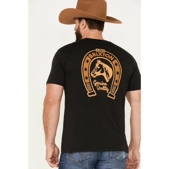 Top 10 ✔️ Brixton Men's Horseshoe Graphic Short Sleeve Tailored T-Shirt Black 🌟 - Image 4