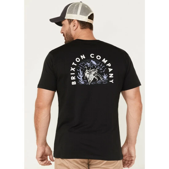 Brand new 😀 Brixton Men's West Graphic Short Sleeve Tailored T-Shirt Black 🎉 - Image 3