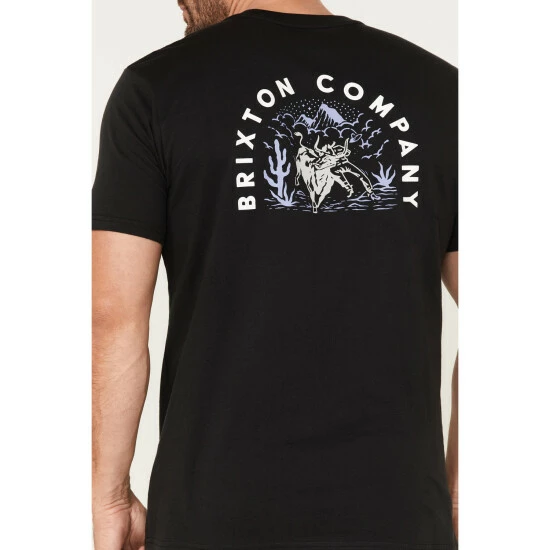 Brand new 😀 Brixton Men's West Graphic Short Sleeve Tailored T-Shirt Black 🎉 - Image 4