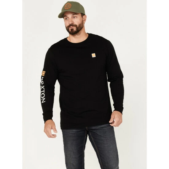 New ๐ Brixton Men's Beta II Long Sleeve Standard T-Shirt Black ๐