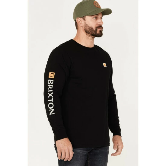 New ๐ Brixton Men's Beta II Long Sleeve Standard T-Shirt Black ๐ - Image 2