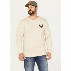 Best Pirce ✨ Brixton Men's Talon Eagle Graphic Long Sleeve T-Shirt Cream 🤩