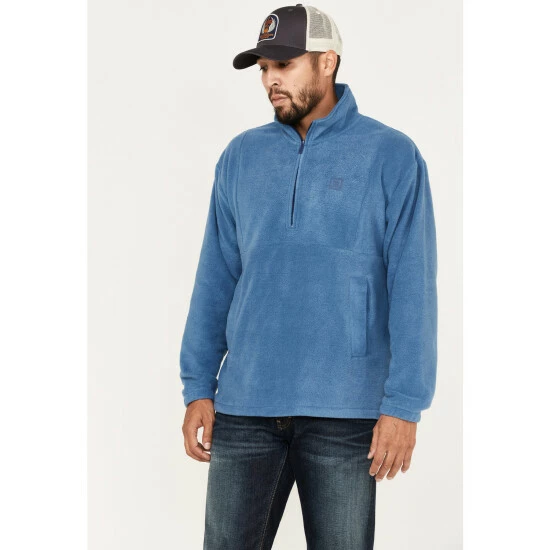Flash Sale 👏 Brixton Men's Half-Zip Fleece Pullover Blue 🤩