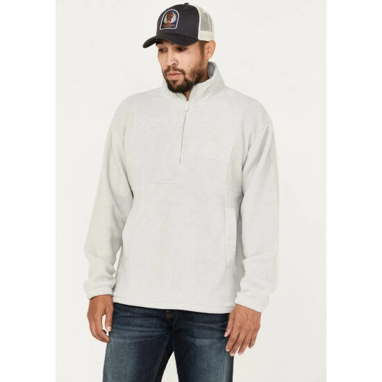 Best Pirce ๐ Brixton Men's Half-Zip Fleece Pullover Beige/khaki โ