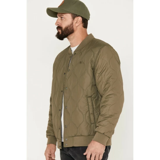 Flash Sale โจ Brixton Men's Dillinger Quilted Bomber Jacket Olive ๐ - Image 2