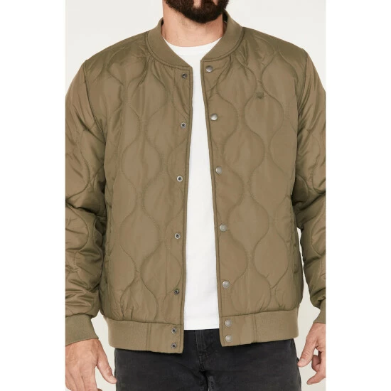 Flash Sale โจ Brixton Men's Dillinger Quilted Bomber Jacket Olive ๐ - Image 3