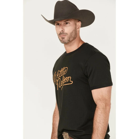 Best reviews of ๐คฉ Brixton X Willie Nelson Men's Roped Logo Graphic Ringer T-Shirt Black ๐ - Image 2