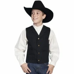 Promo ✔️ Scully Boys' Canvas Vest Walnut ✔️