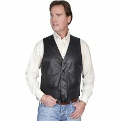 Best reviews of 🧨 Scully Premium Lamb Leather Vest For Men Brown 🛒